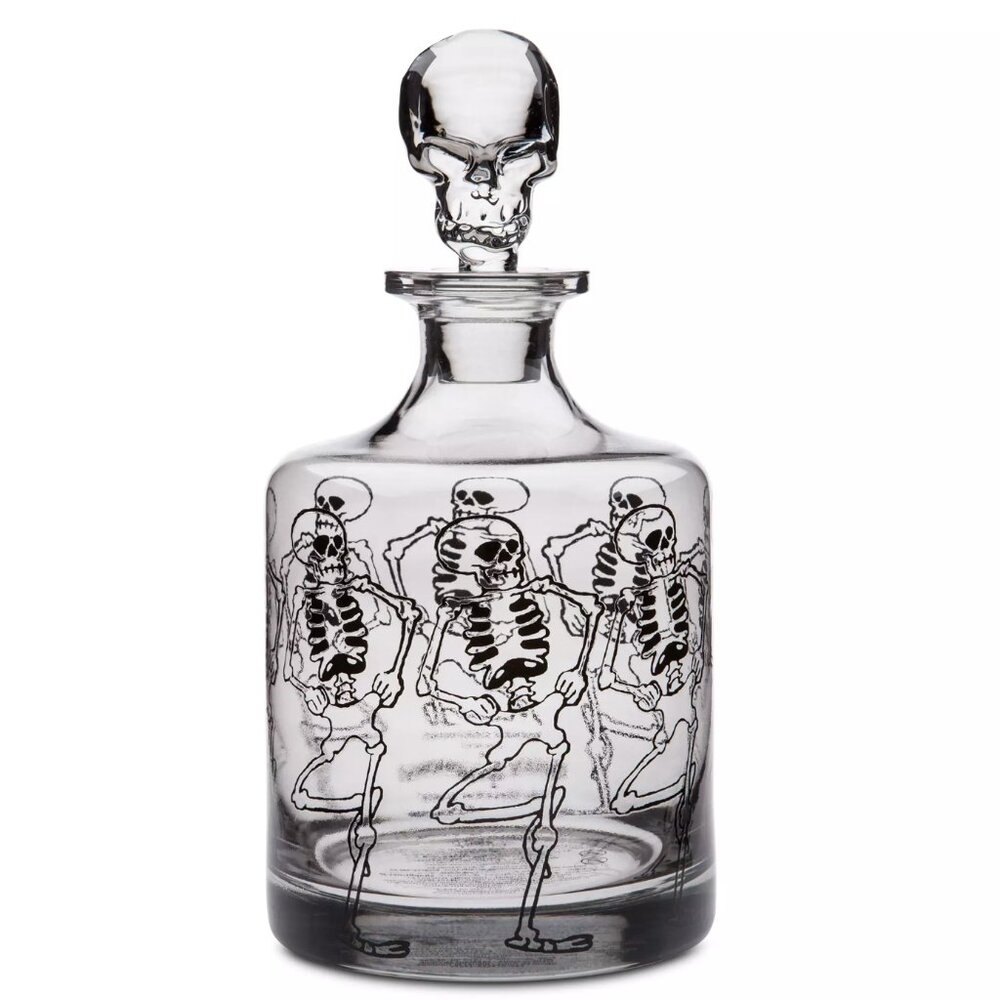 NWT Disney Silly Symphonies Skeleton Dance Glass Decanter/Carafe